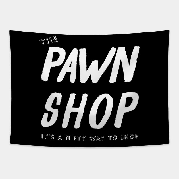 Pawn Shop (white), Sublime Tapestry by NickiPostsStuff