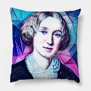 George Eliot Snowy Portrait | George Eliot Artwork 6 Pillow