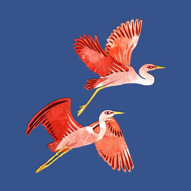 Coral Birds in Flight by micklyn