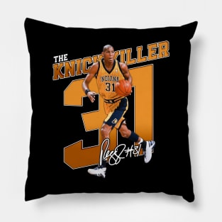 Reggie Miller Choke Sign Basketball Legend Signature Vintage Retro 80s 90s Bootleg Rap Style Pillow