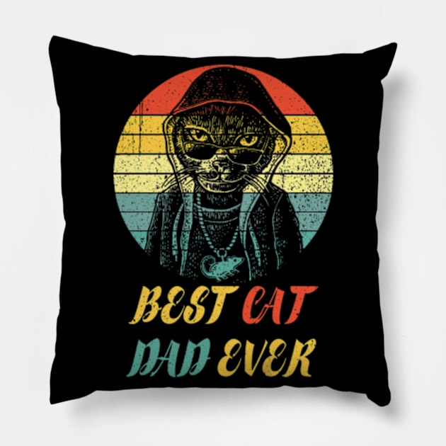 Best Cat Dad Ever Club 9 Pillow by StuSpenceart