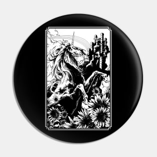 Dark fantasy unicorn sunflowers horse horror skull Pin