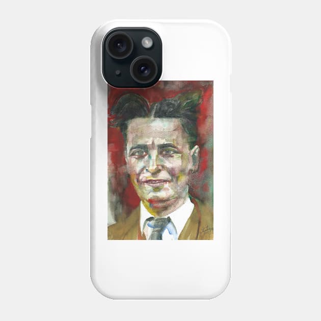 F. SCOTT FITZGERALD - watercolor portrait .1 Phone Case by lautir