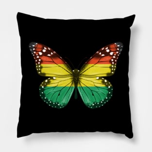 Bolivian Flag  Butterfly - Gift for Bolivian From Bolivia Pillow