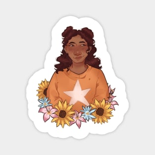 yaz: lotus, edelweiss, sunflowers Magnet