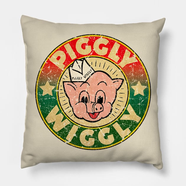 VINTAGE FULLCOLOR PIGGLY WIGGLY Pillow by siakanganto