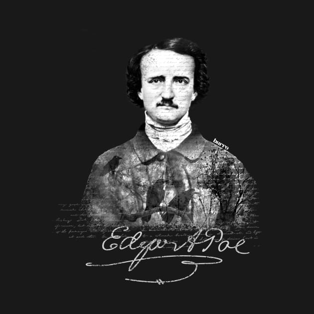 Edgar Allan Poe Portrait collage signed by burro by burrotees