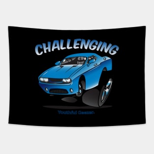 Challenging Cartoon Car Toon Tapestry