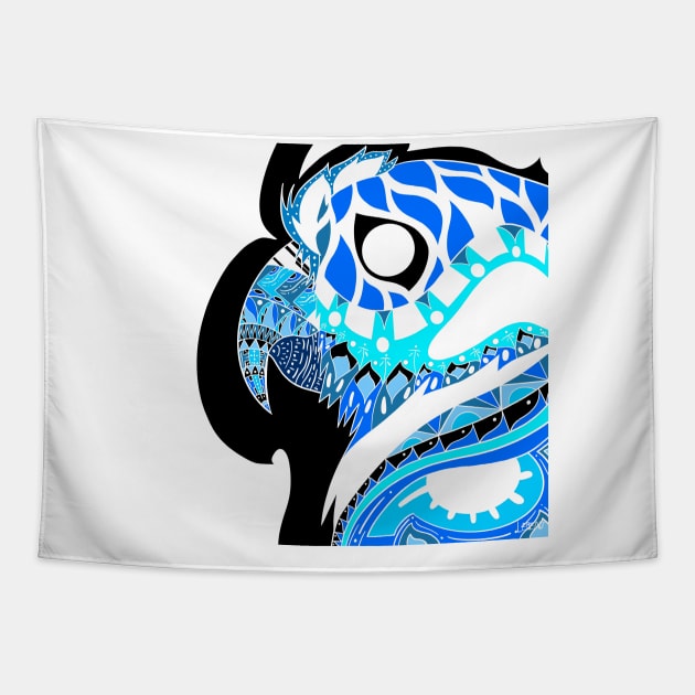 kawaii mexican guara guacamaya parrot bird ecopop Tapestry by jorge_lebeau