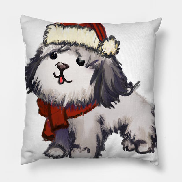 Cute Havanese Drawing Pillow by Play Zoo