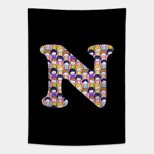 Monogram Letter N Tapestry