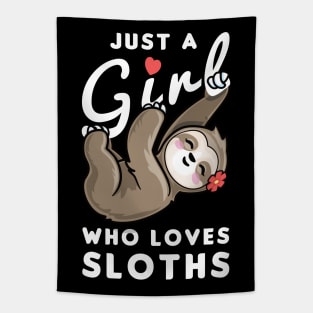 Girl Who Loves Sloths Tapestry