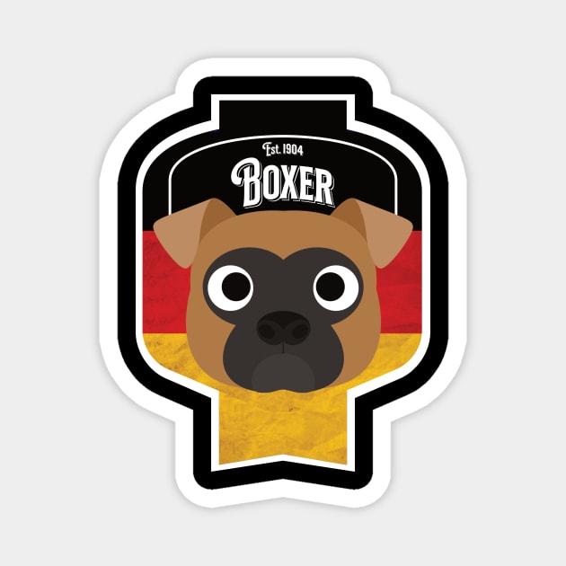 Boxer Dog - Distressed German Boxer Beer Label Design Magnet by DoggyStyles