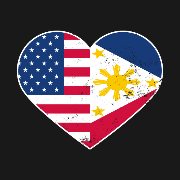 Philippine Flag Shirt | I Love US American Flag Gift by Gawkclothing