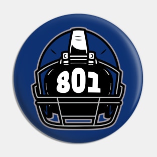 Retro Football Helmet 801 Area Code Provo Utah Football Pin