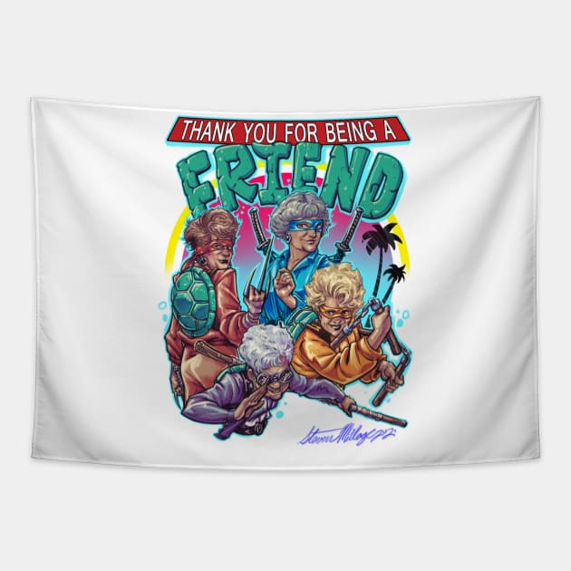 Thank You For Being A Friend Tapestry by Millageart