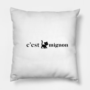 C'est mignon french cat art Pillow