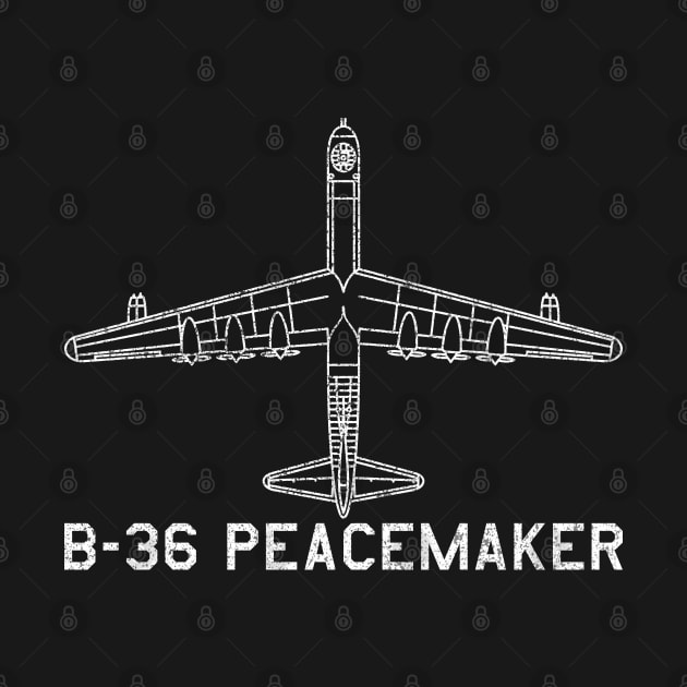 Convair B-36 Peacemaker Airplane Aircraft Blueprint Plane Art by Battlefields