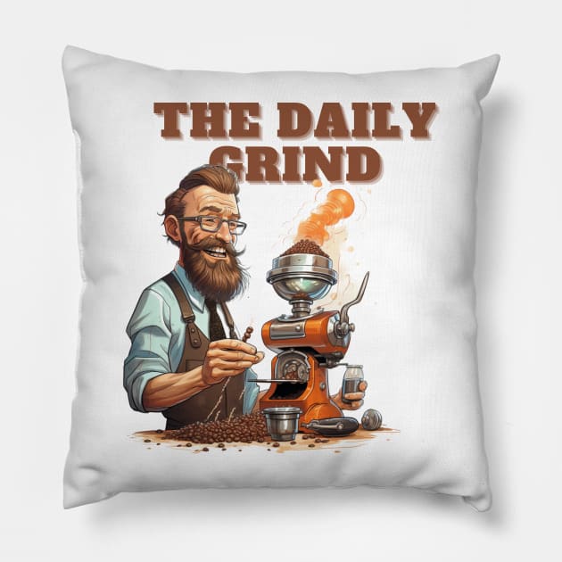 Coffee based design with a grinding reference to hard work Pillow by CPT T's