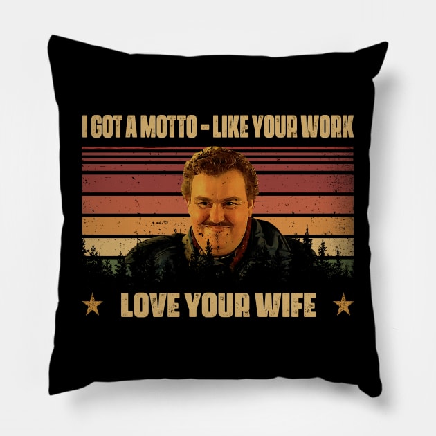 Retro Love Your Wife Pillow by WholesomeFood