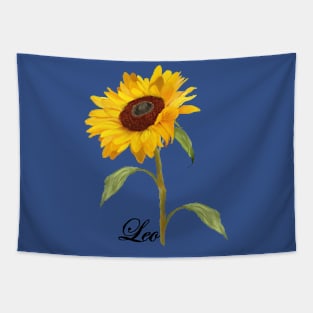 Leo Zodiac Horoscope Sunflower hand drawn art Tapestry