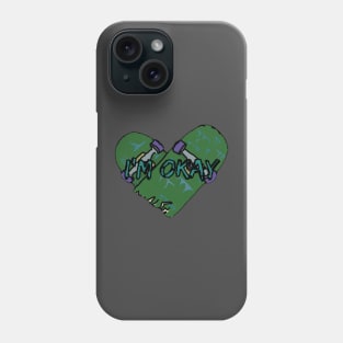 I’m ok Skateboard heart broken skateboard Phone Case