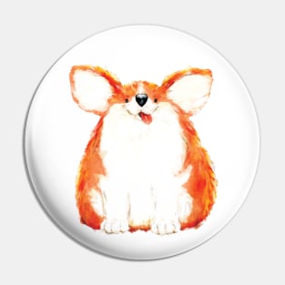 Smiling round Corgi dog Pin