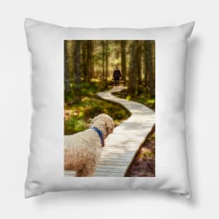 Dogs On The Trail 3 Pillow