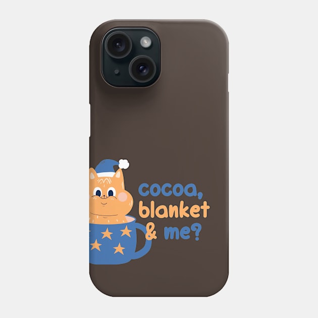 Cocoa, blanket & me? | Christmas Kitty Design Phone Case by Enchantedbox