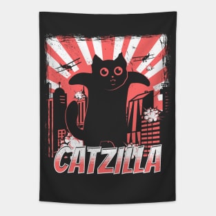 Catzilla Kaiju Cat Tapestry