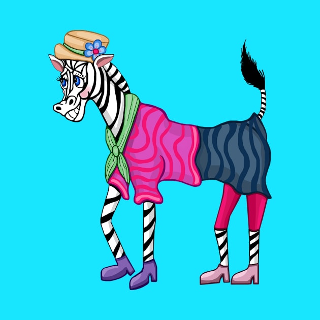 Stylish Fashionista Zebra by Art by Deborah Camp