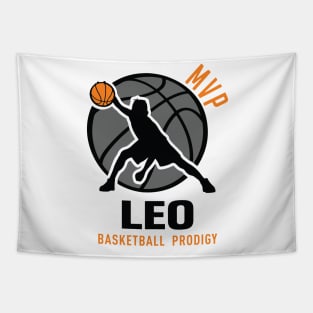 Leo MVP Custom Player Basketball Prodigy Your Name Tapestry