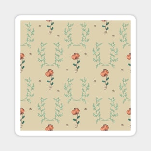 Elegance Seamless pattern with flowers, vector floral illustration in vintage style Magnet