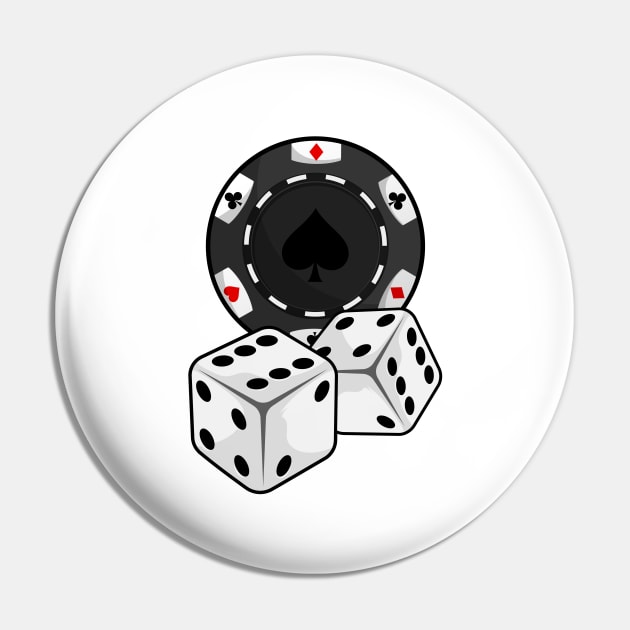 Chip & Dice for Poker Pin by Markus Schnabel