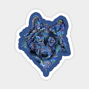 Blue Wolf Magnet