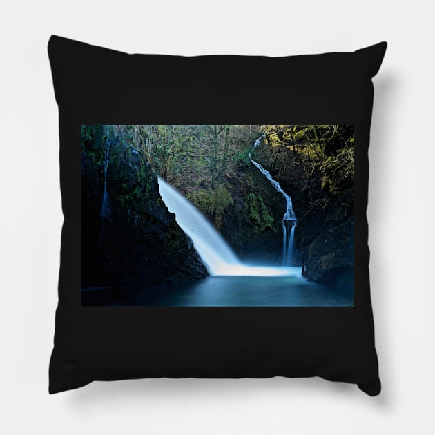 WATERCOLOUR WATERFALL Pillow by dumbodancer