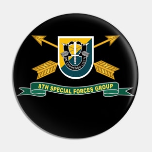 8th Special Forces Group - Flash w Br - Ribbon X 300 Pin