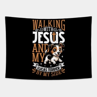 Jesus and dog - Sporting Lucas Terrier Tapestry