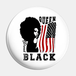 African American Proud Black Queen Gift for Women or Girl Pin