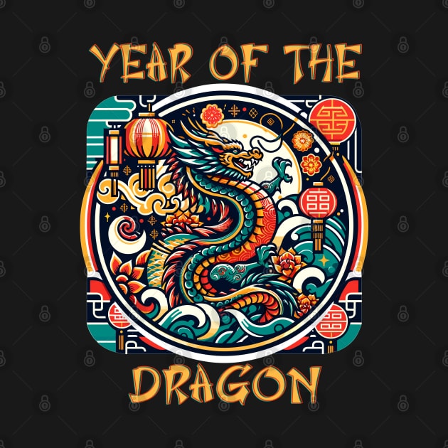 Festive Asian Year Of The Dragon 2024 - Chinese New Year by eighttwentythreetees