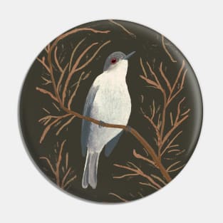 Painted bird on winter tree Pin