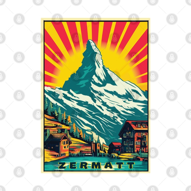 Zermatt,Matterhorn,Switzerland,Ski Poster by BokeeLee