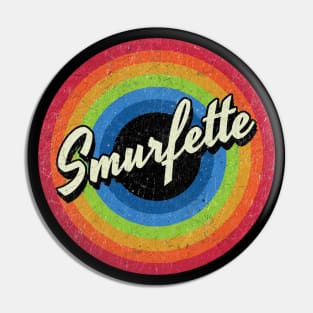 Vintage Style circle - smurfette Pin