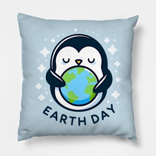Earth Day Penguin Pillow