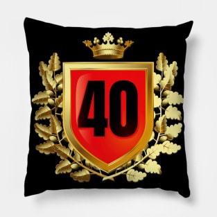 40th Birthday Golden Crest Crown With Laurel Pillow