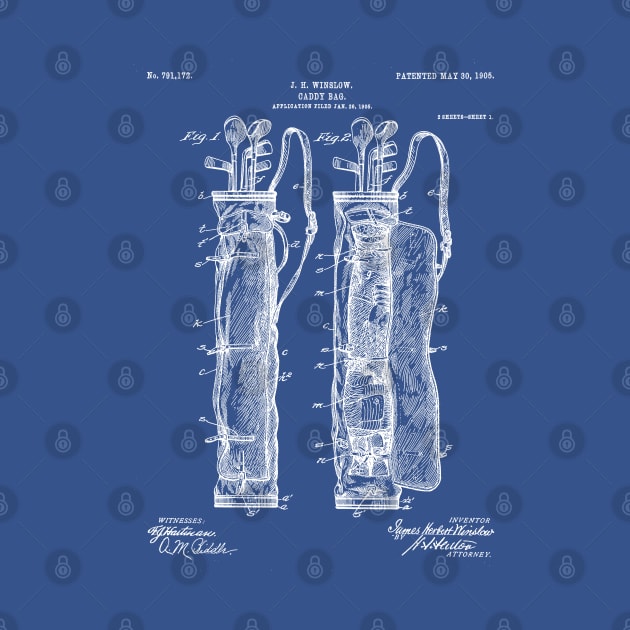 Golf Bag Patent - Caddy Art - Blueprint by patentpress