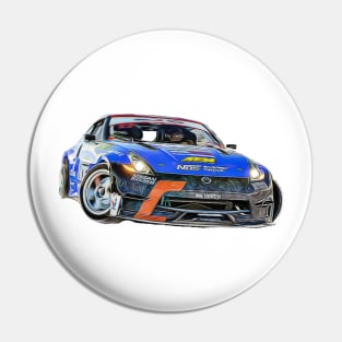 350z Drift Cartoon Pin