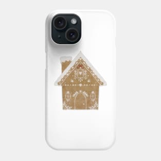 Watercolor Gingerbread House Scandinavian Folk Art Christmas Decorations Phone Case