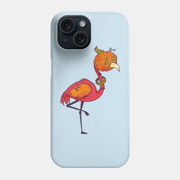 Poor Punkin Flamingo Phone Case by Lhollowaydesign