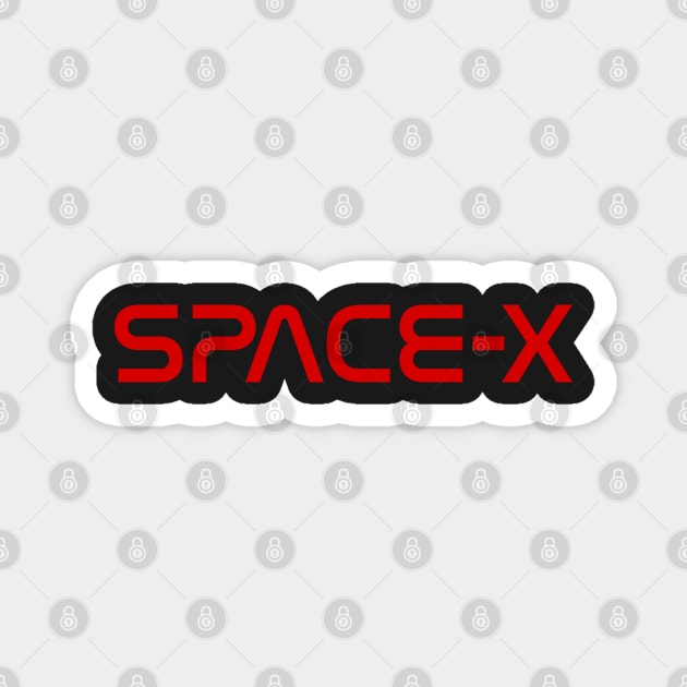 SpaceX logo - 1980s NASA style Magnet by popkulturniy